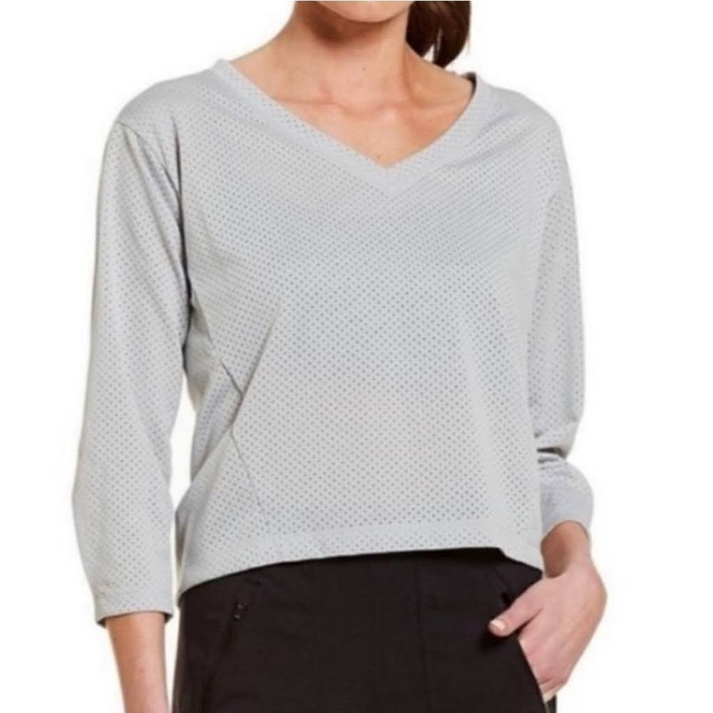 The North Face Mesh Crop Top V Neck in Grey Size L